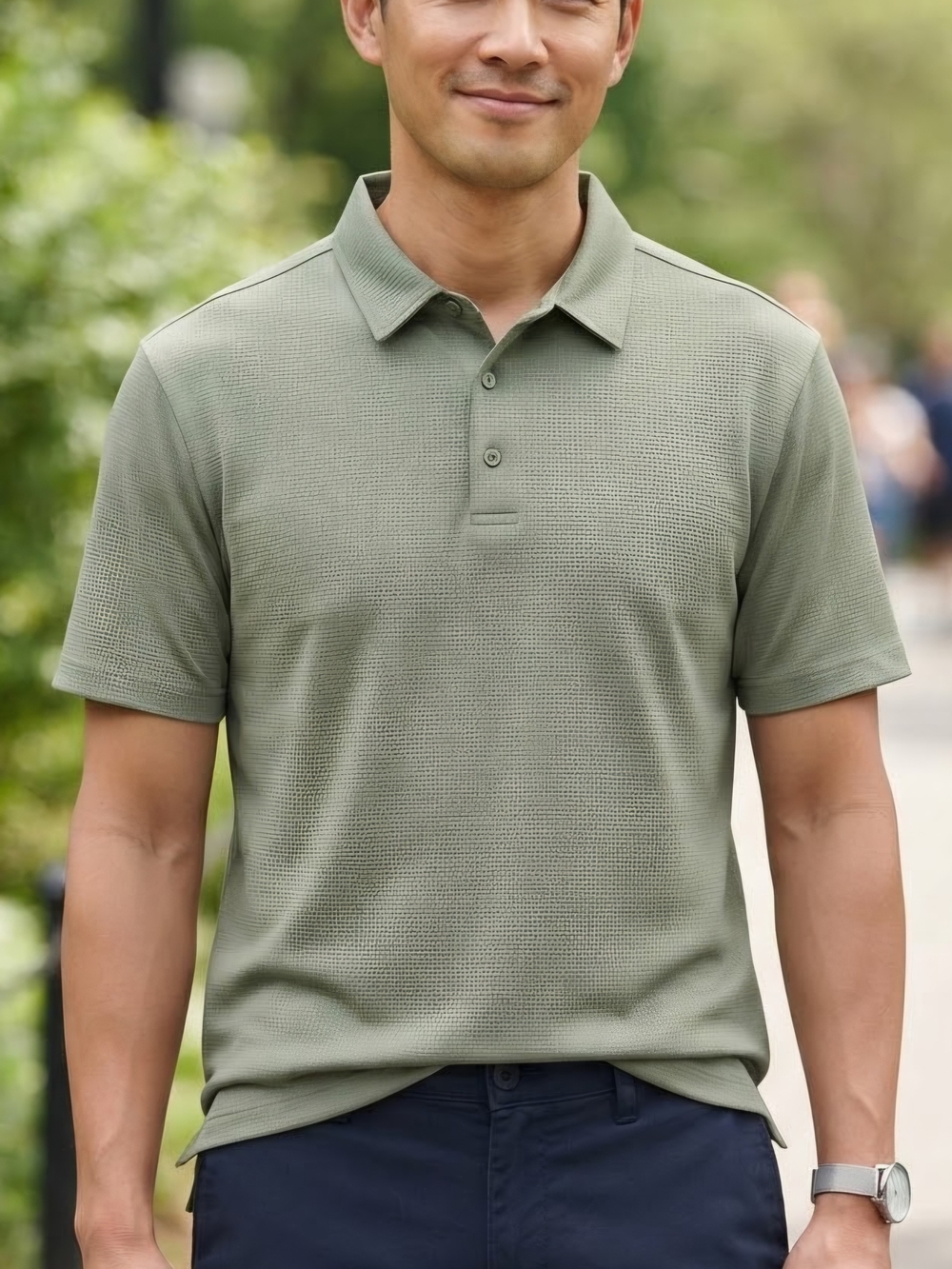 Gerry Men's Moisture Wicking 4-Way Stretch Green Polo Shirt Classic Fit Med NWT